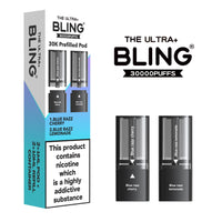 bulk wholesale The Bling Ultra Plus 30k Replacement Pods Pack of 5 - Blue Razz Cherry/Blue Razz Lemonade