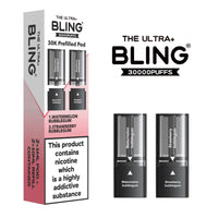 bulk wholesale The Bling Ultra Plus 30k Replacement Pods Pack of 5 - Watermelon Bubblegum/Strawberry Bubblegum