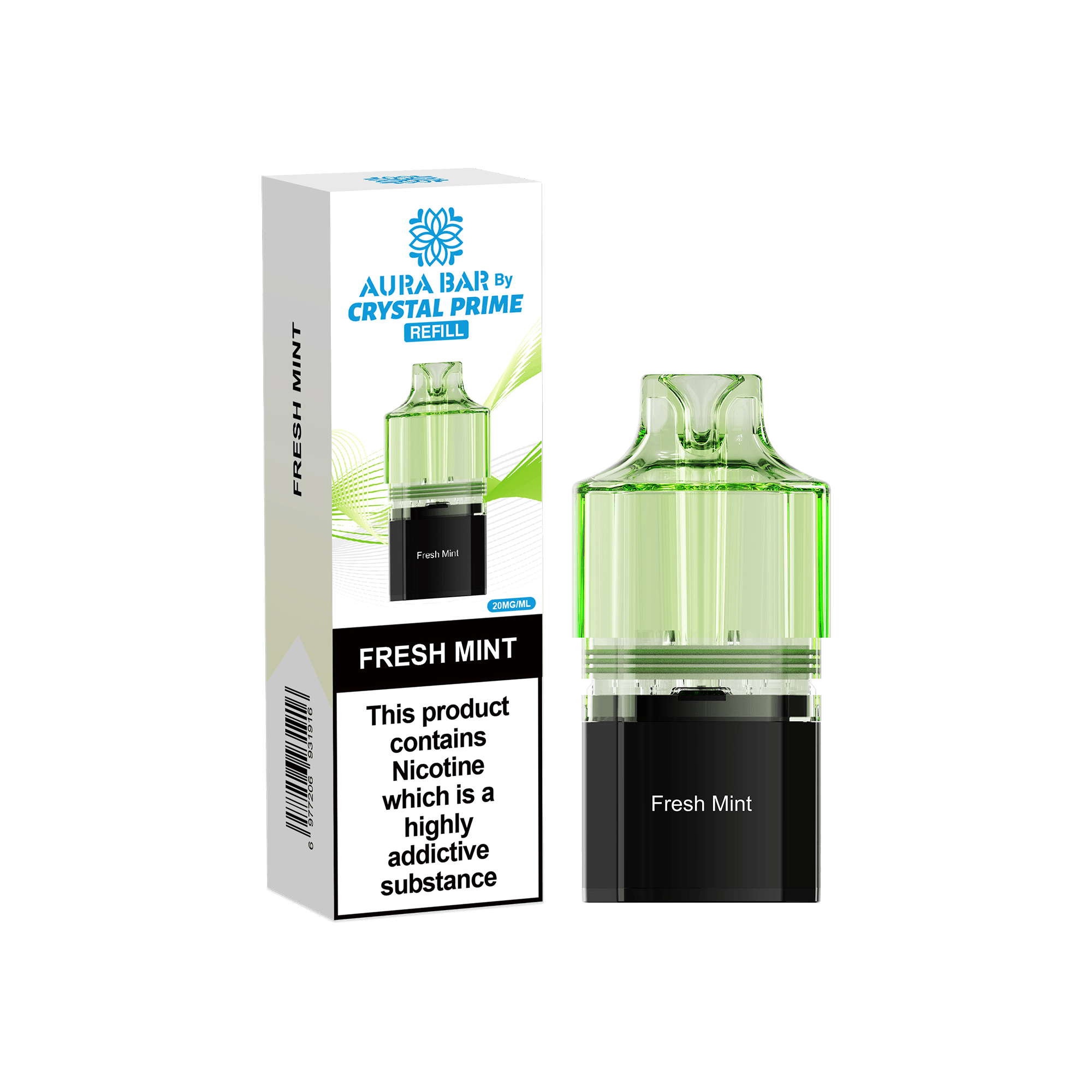 Crystal Prime Aura Bar 10k Replacement Pods Box of 5 - Wholesale Price !