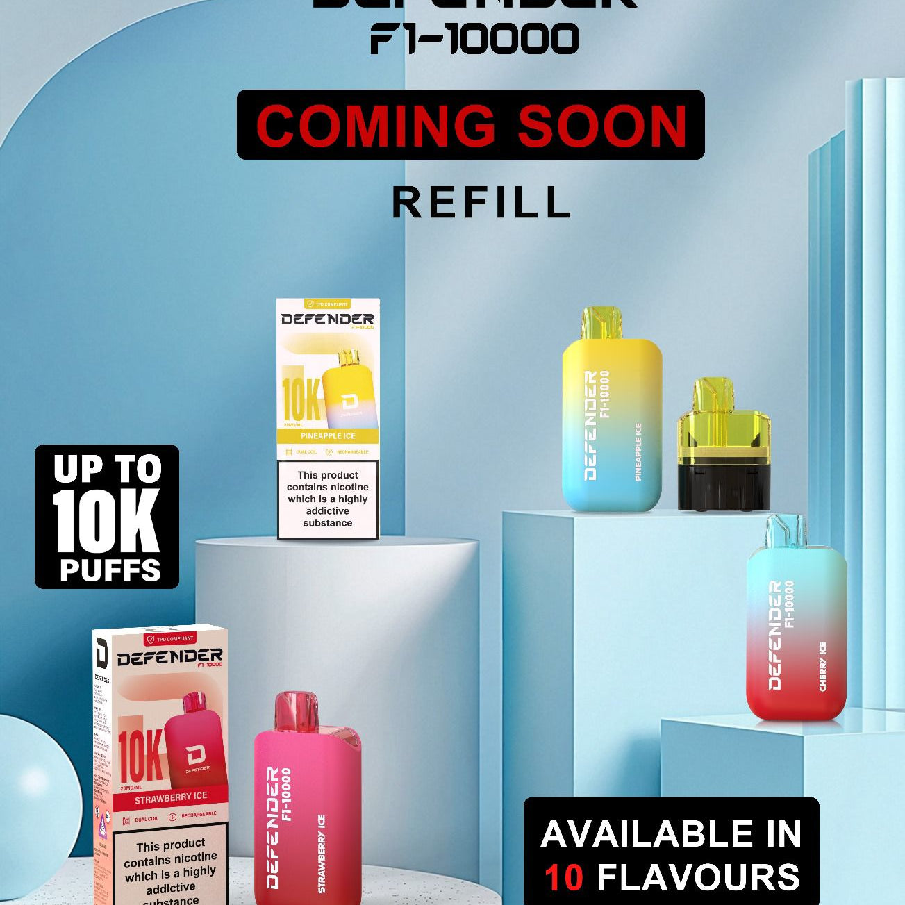 Defender F1 - 10000 Prefilled Pod Vape Kit ( Box of 5 ) - Blue Fusion - vapeukwholesale