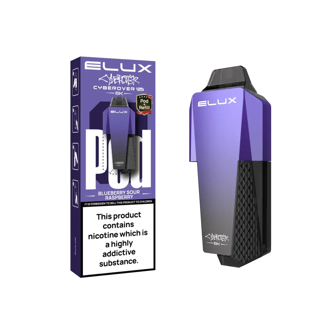 Elux Cyberover 6K Replacement Pods - Blueberry Sour Raspberry - vapeukwholesale