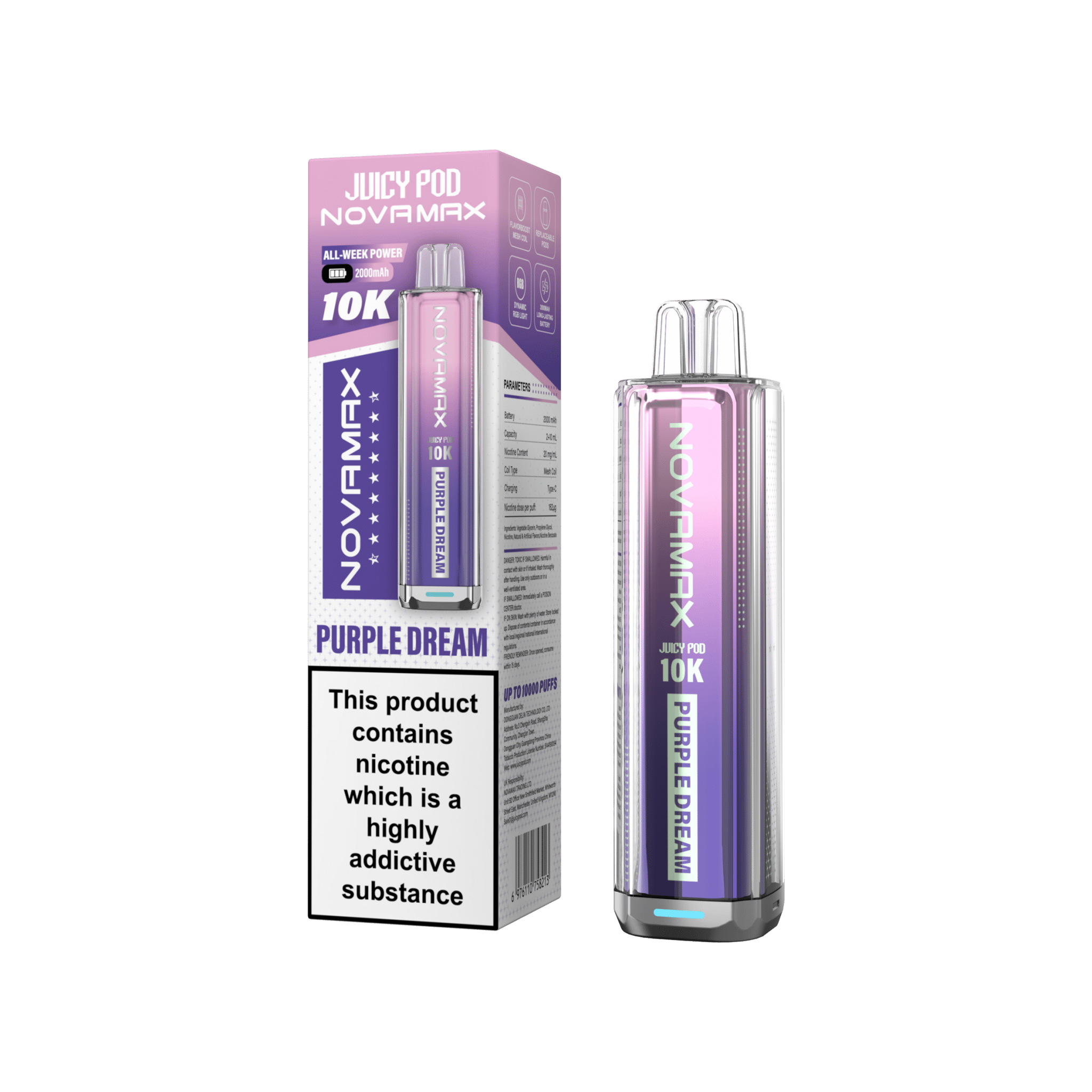 Juicy Pod Novamax 10k Prefilled Pod Vape Kit Pack of 5 - #Simbavapeswholesale#