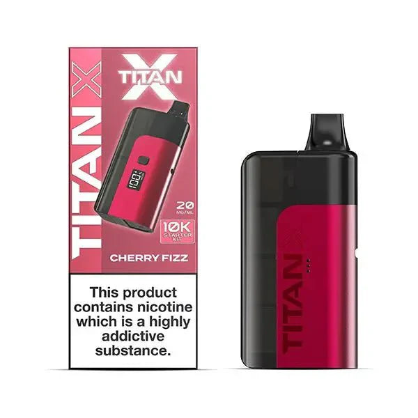 Titan X Prefilled Vape Pod Kit Box of 5 - Cherry Fizz - vapeukwholesale