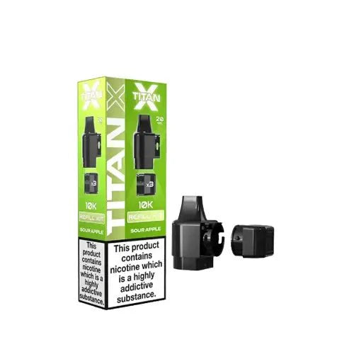 Titan X Replacement Pods Pack of 10 - Sour Apple - vapeukwholesale