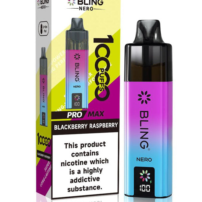 Crystal Bling Nero 10k Vape Kit Box of 5 Blackberry Raspberry