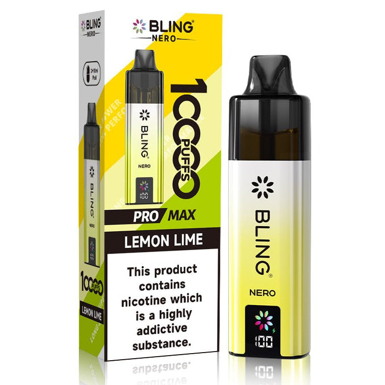 Crystal Bling Nero 10k Vape Kit Box of 5 Lemon Lime