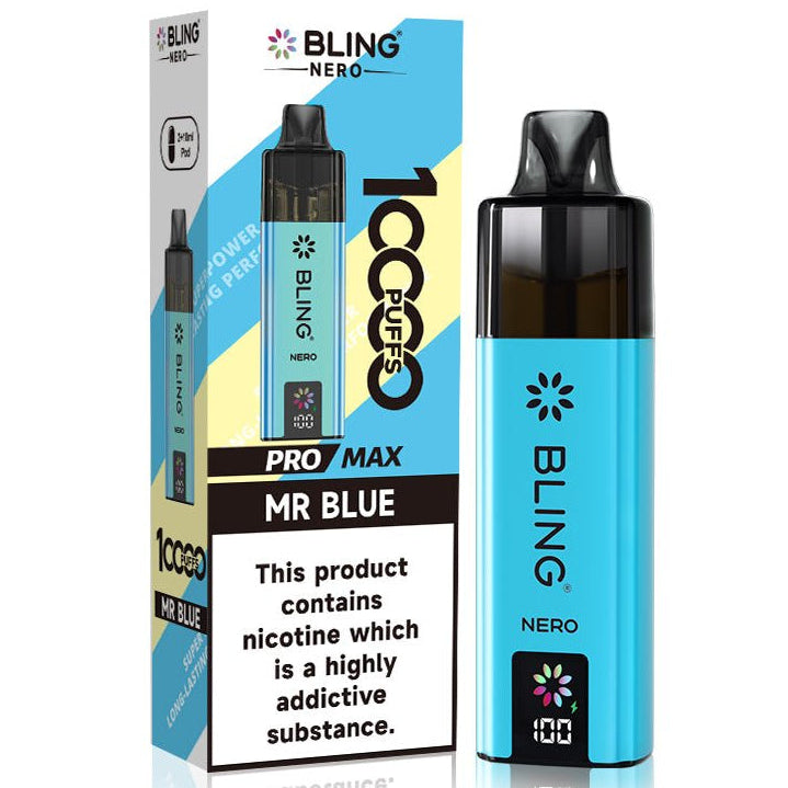 Crystal Bling Nero 10k Vape Kit Box of 5 Mr Blue
