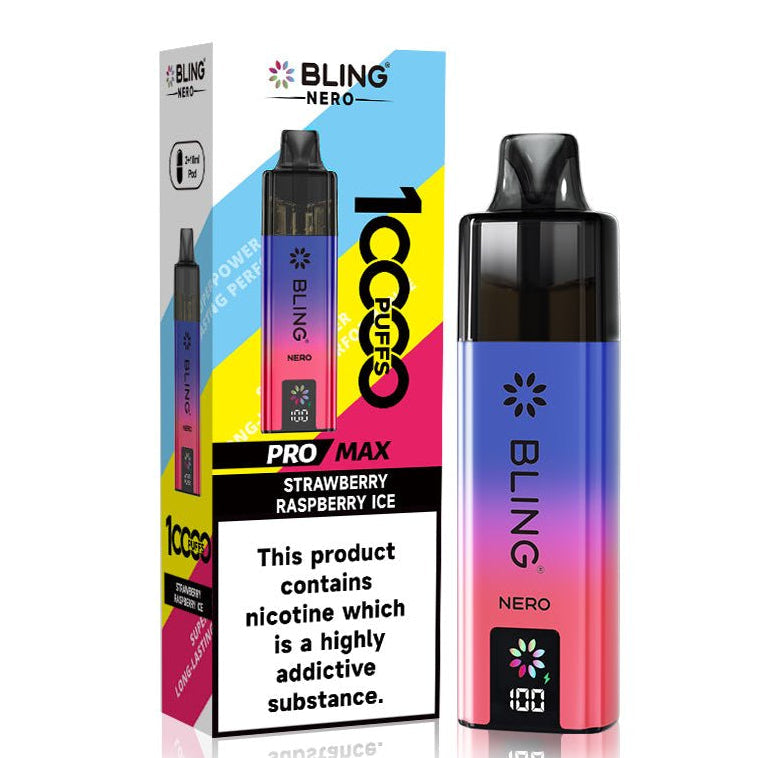 Crystal Bling Nero 10k Vape Kit Box of 5 Strawberry Raspberry