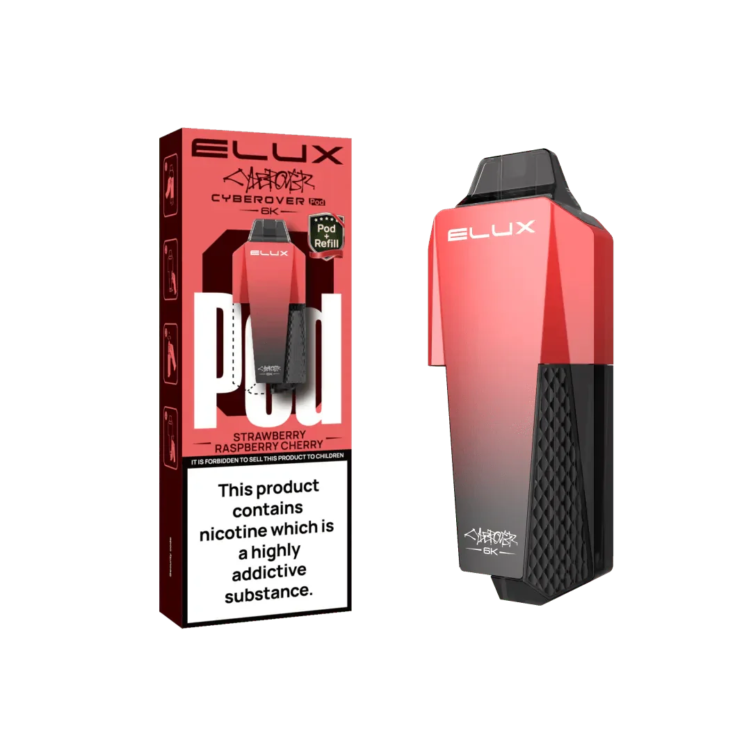 Elux Cyberover 6K Replacement Pods - Strawberry Raspberry Cherry - vapeukwholesale